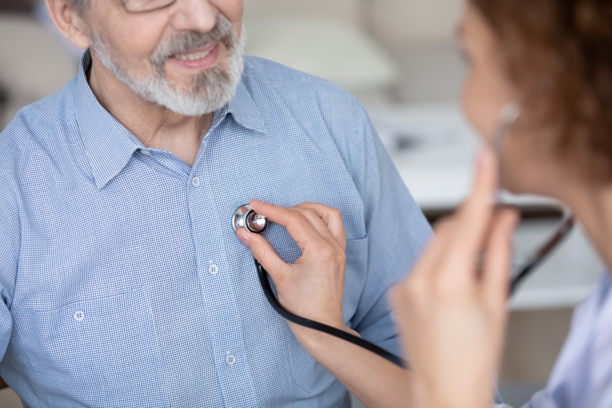 Nurse primary care providers checking heart