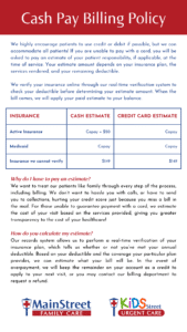 MainStreet Cash Pay Billing Policy