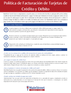 Spanish MS Credit & Debit Card Billing Policy