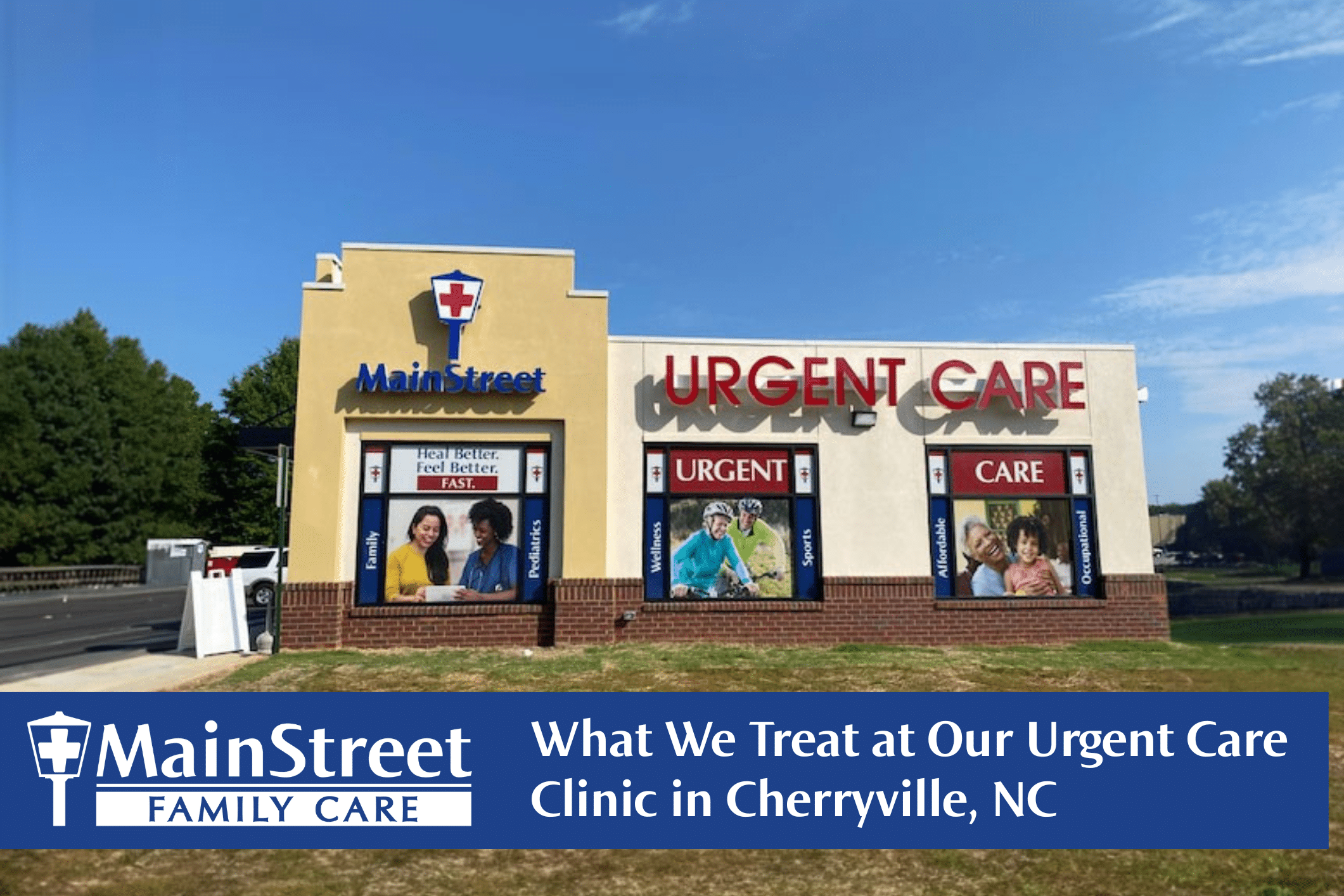 MainStreet Family Care building in Cherryville, North Carolina - an urgent care clinic.