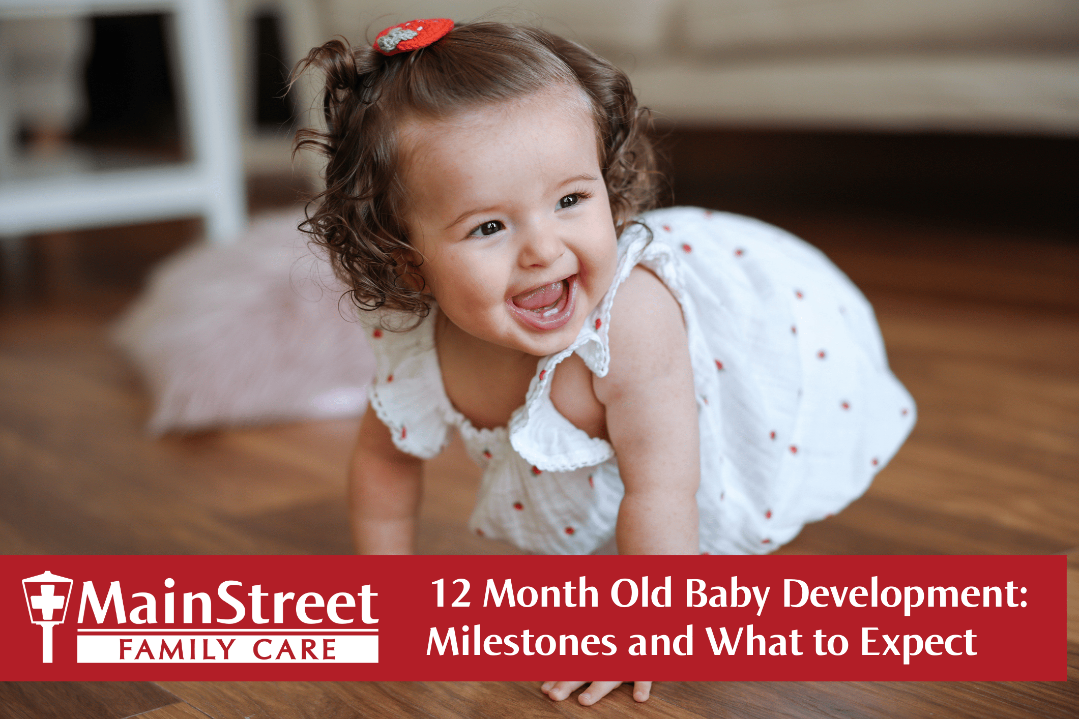 12 month old little girl crawling on the floor for featured image for MainStreet blog
