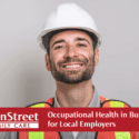 Man in a hard hat. Featured image for Occupational Health in Burlington for Local Employers blog post.